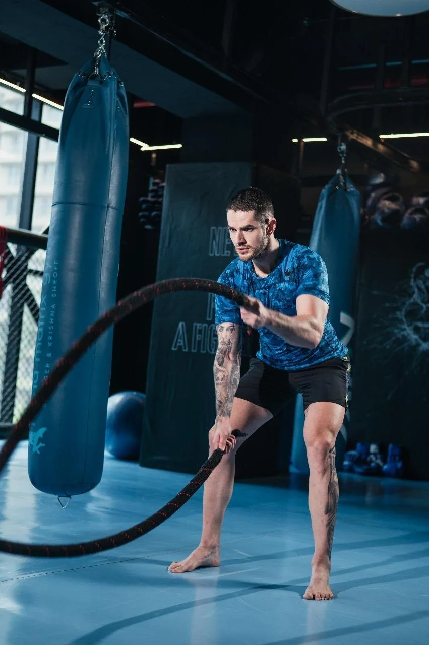 A member training at MMA Matrix Gym, Mumbai